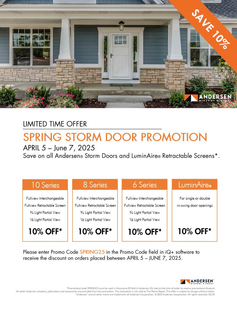 Andersen Spring Storm Door Promotion